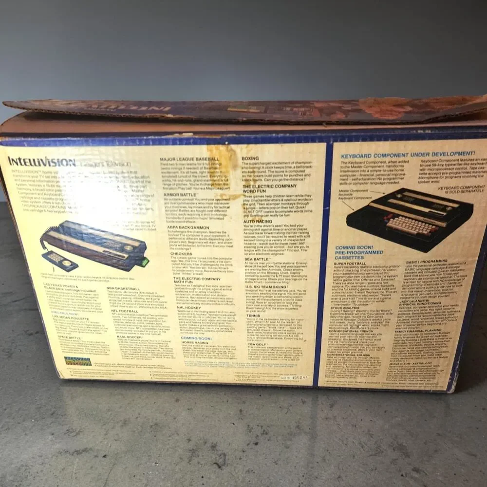 Vintage 1979 Mattel Intellivision 2609 Console Matching Box Games Manuals Untest